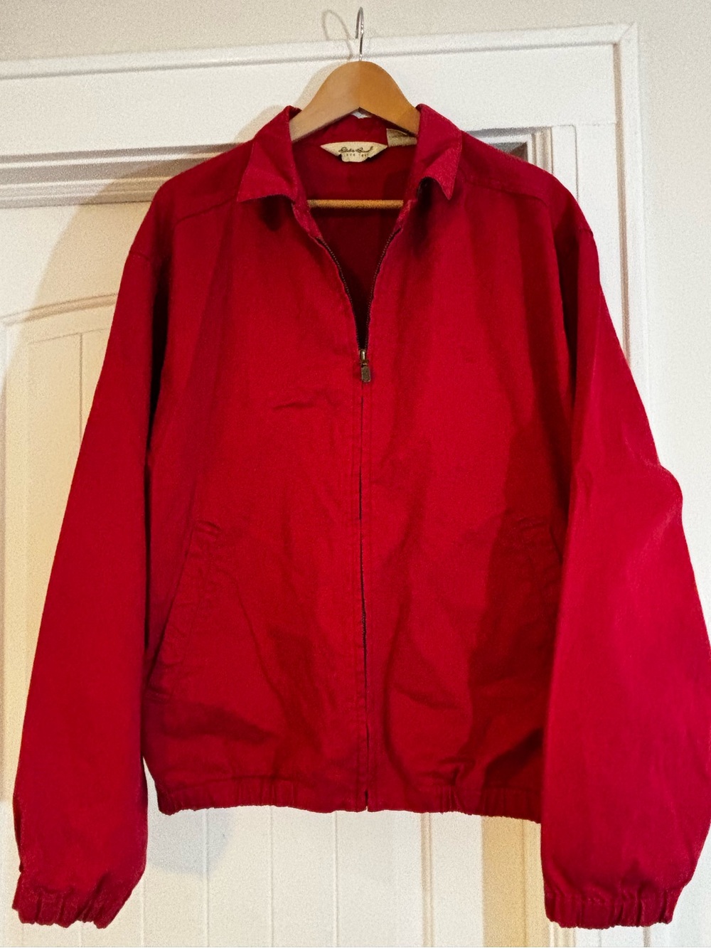 Eddie Bauer Red Zip-Front Bomber Jacket